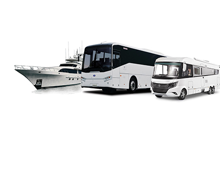 Range of uses include boats, buses and railways